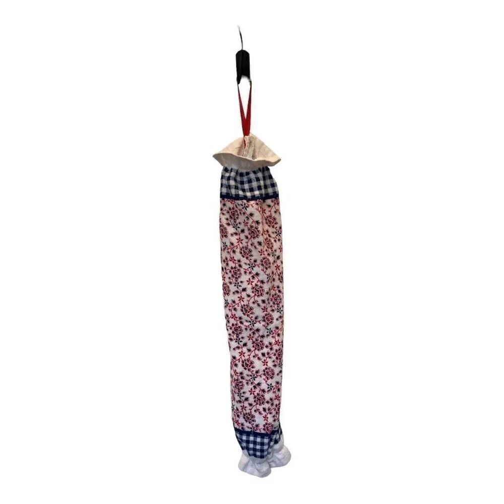 Handmade Plastic Bag Holder- Red White & Blue Floral 2 available